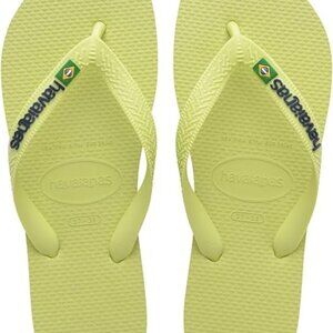 Havaianas Women's Brazil Logo Flip Flop Sandal, Matcha, Sz 7/8 (37/38)